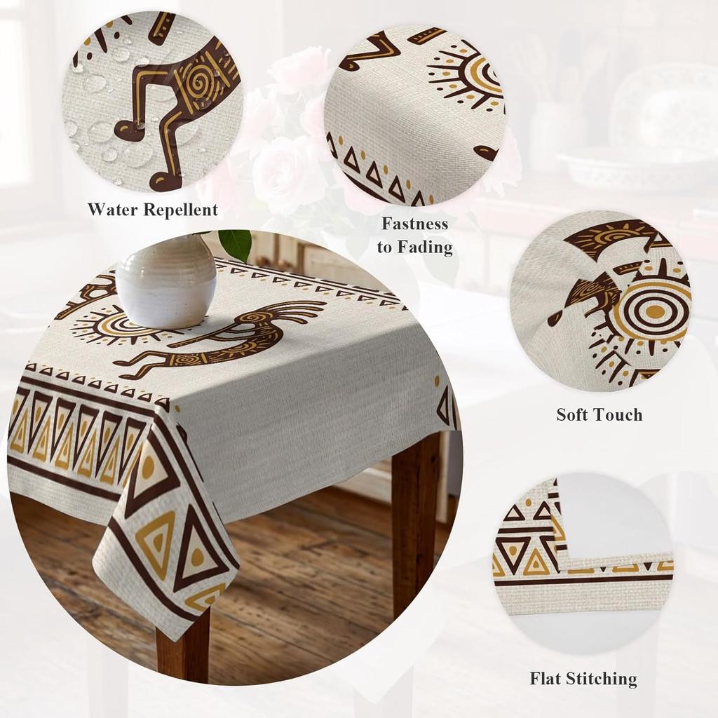 Southwest Geometry Ethnic Tribal Rectangle Tablecloth for Table Decor Reusable Kitchen Dining Tablecloth Holiday Party Decor