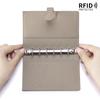 With Loose-leaf Hand Ledger Notebook Passport Holders Genuine Leather Travel Organizer 6-Ring Notebook Cowhide RFID Wallet