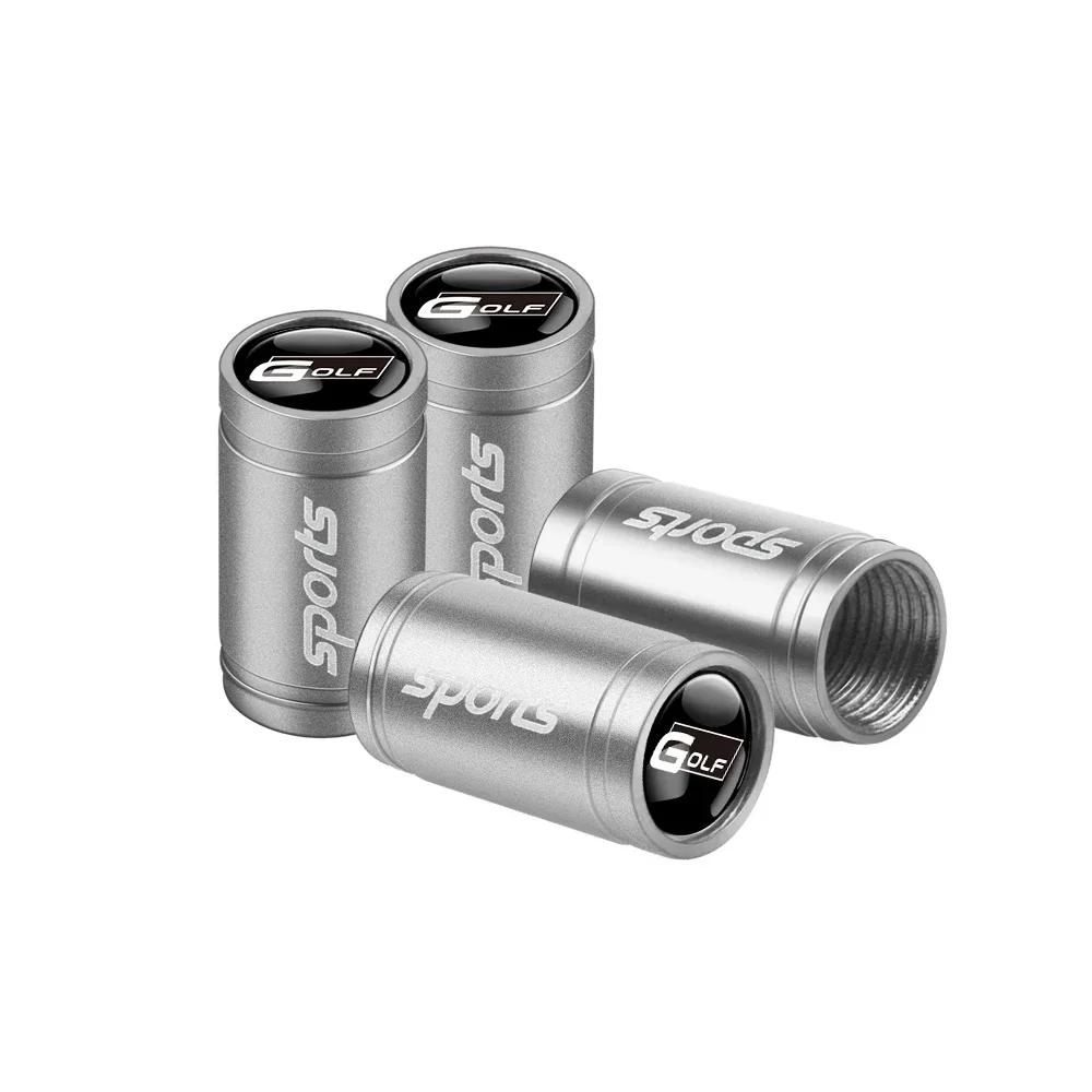 T23-For Volkswagen VW GTI R Golf 5 7 6 4 Polo Tiguan Passat Jetta Lavida Car Styling 3D Metal Wheel Tire Valve Stem Caps Accessories