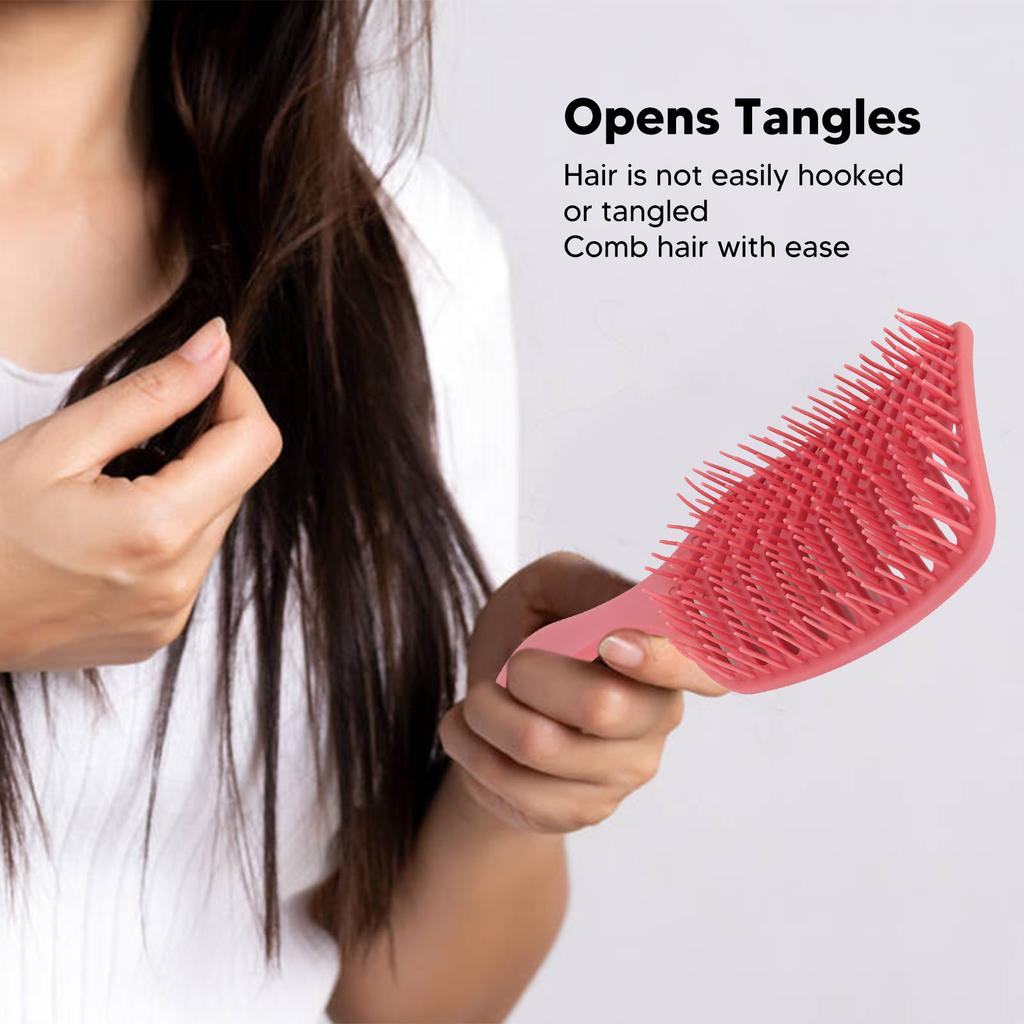 Hollow Hair Brush Detangling Wet Dry Use Fast Blow Drying Curved Hair Styling Comb for Women Men