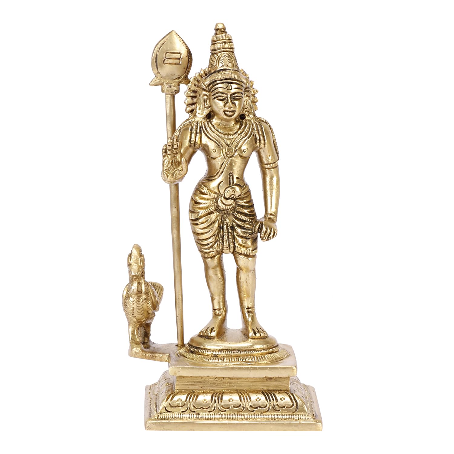 

Lord Murugan Kartikeya Murugana Kumaraswamy Karthikeya With Peacock Idol, Brass