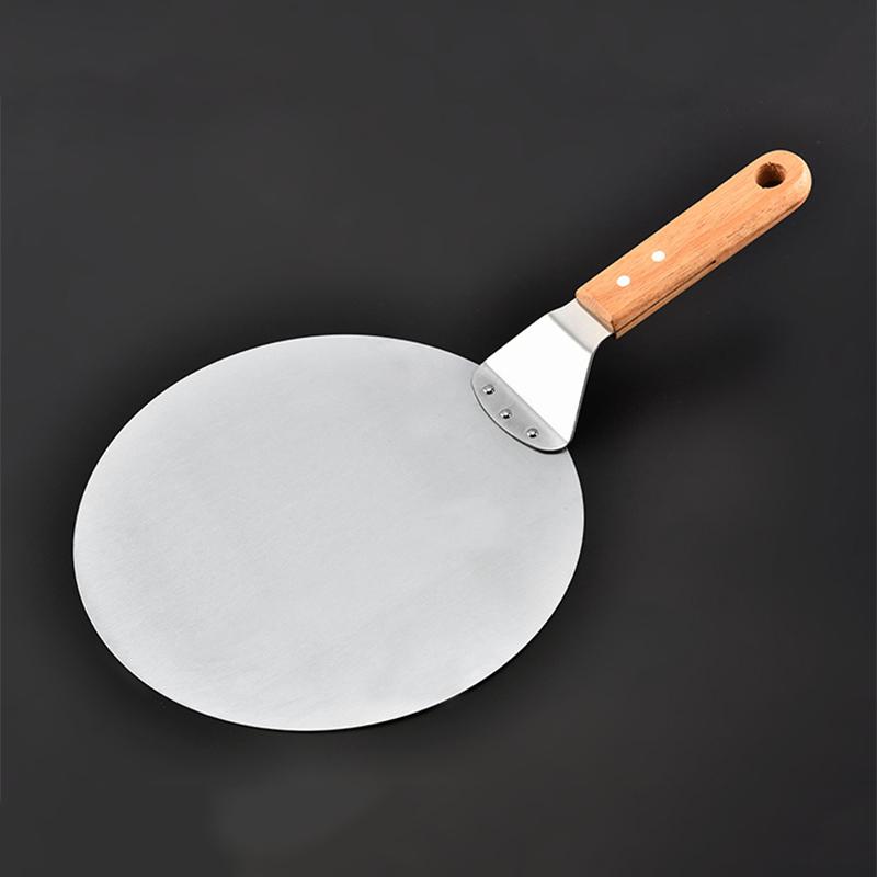 

Круглая лопатка для пиццы и торта 10 дюймов из нержавеющей стали с деревянной ручкой для домашней выпечки