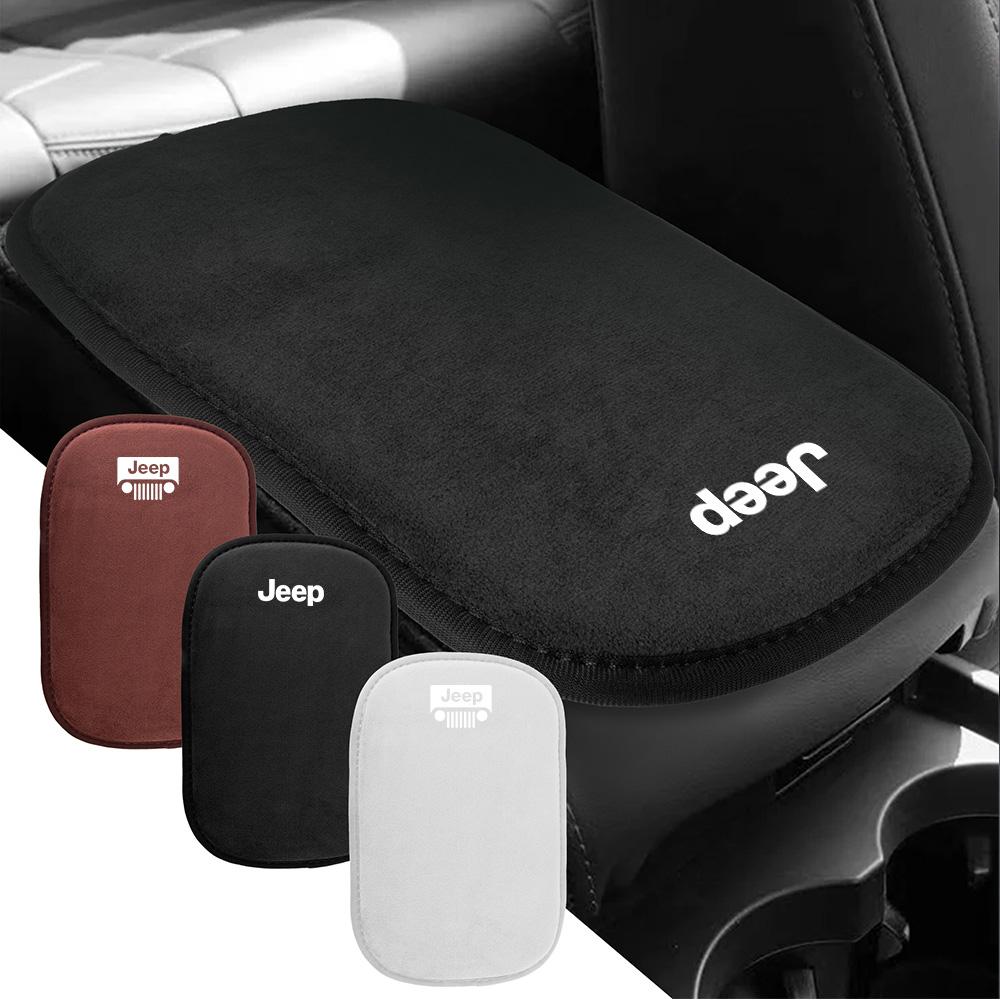 Car Handrail Box Padding Fur Protection Soft Cover Interior Accessorie For Jeep Cherokee Wrangler JK Gladiator Compass Renegade AKT1