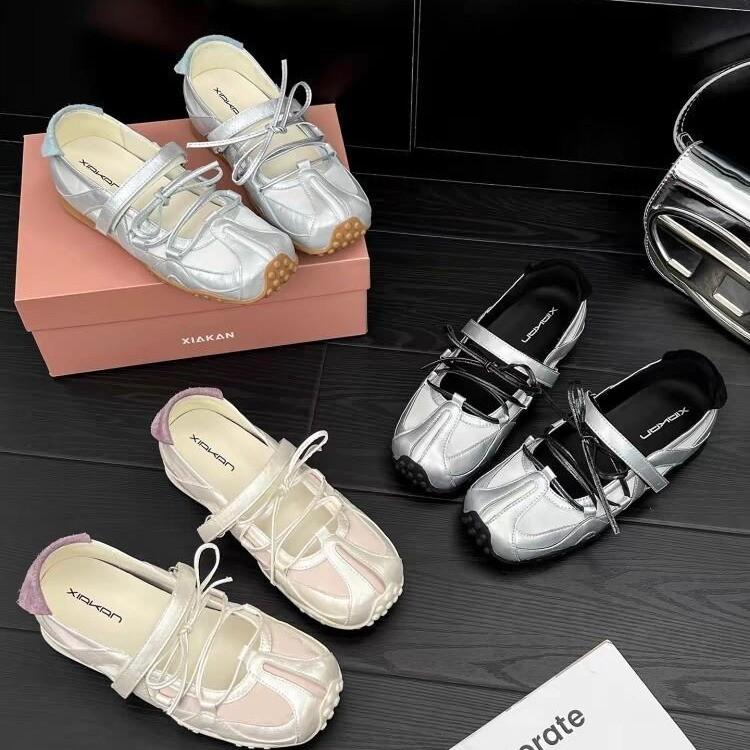 Niche Design Sports Ballet Shoes Women's Summer New Silver Single Shoes Platform Mary Jane Shoes