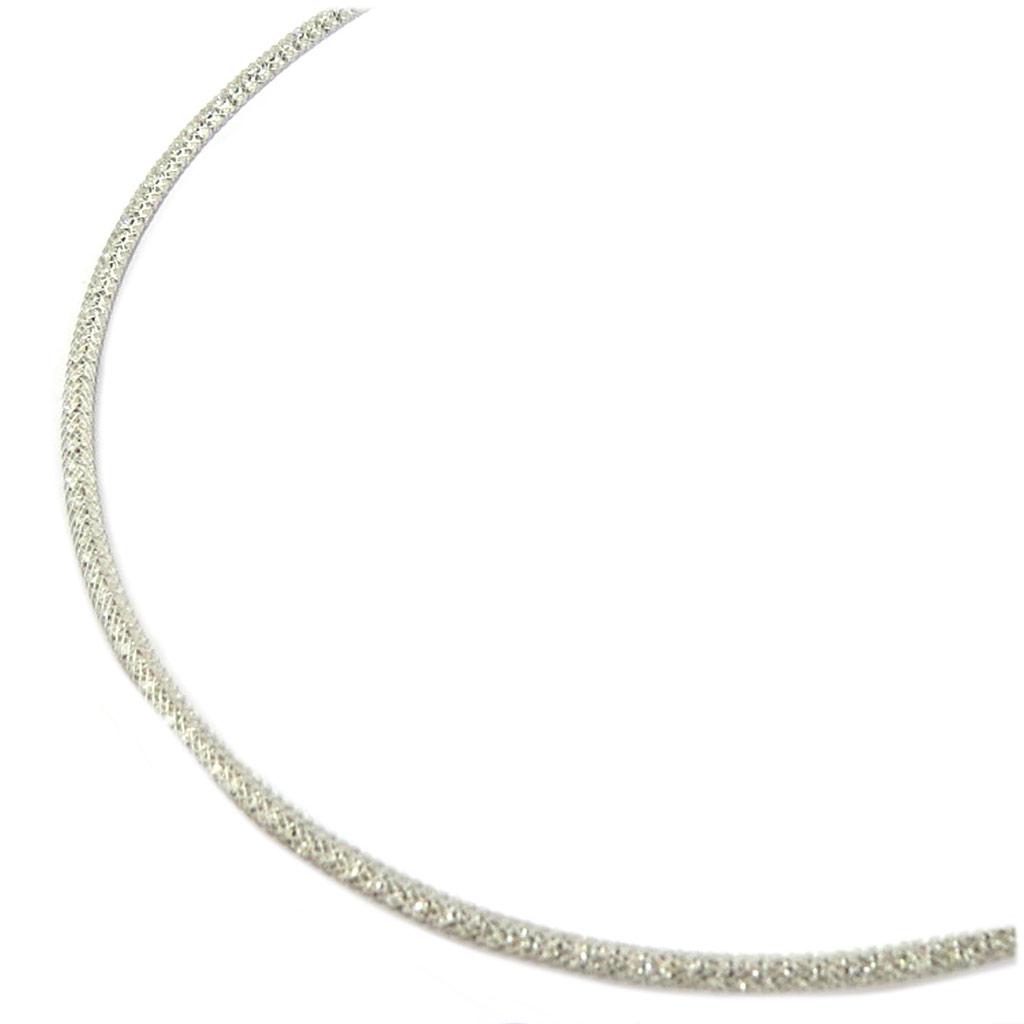 Les Trésors De Lily [P7641] - Silver White 'Sissi' Designer Necklace - 43 Cm 3 Mm
