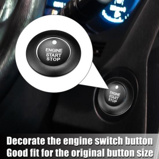 Car Engine Start Stop Button Cover Kit Sticker for Ford Explorer Hybrid Black