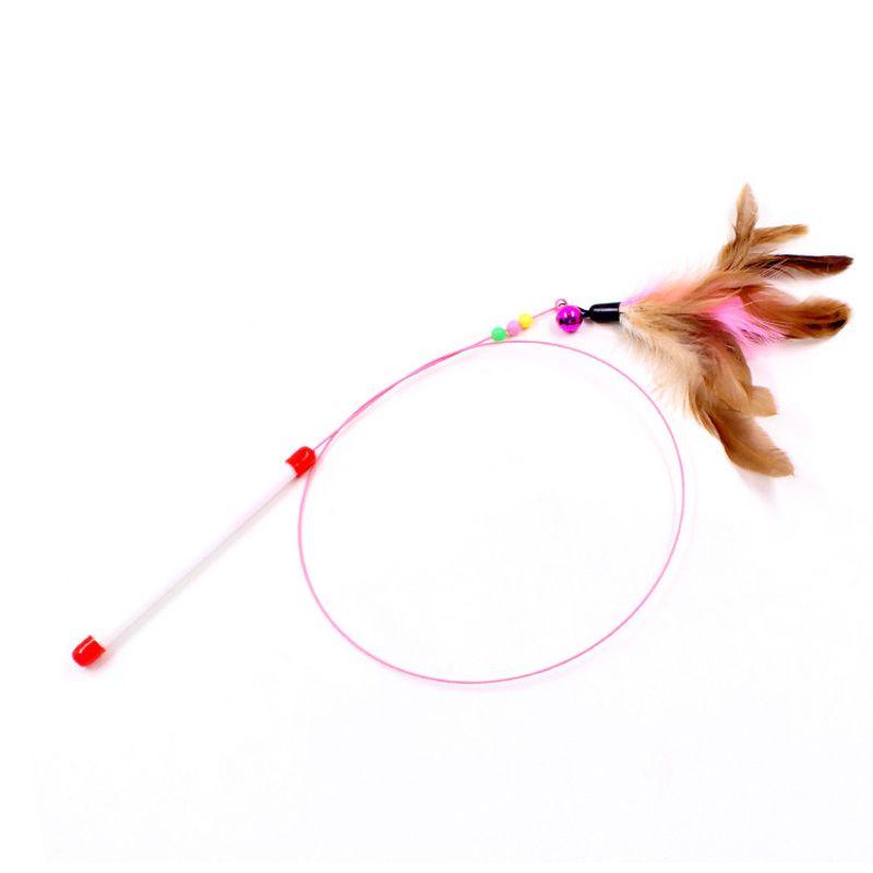 

Steel Wire Feather Long Brush Holder Cat Teaser Replacement Head Cat Toy Self-Hi Cat Handy Gadget Molar Long Lasting Pet Supplies Basics handheld Suit