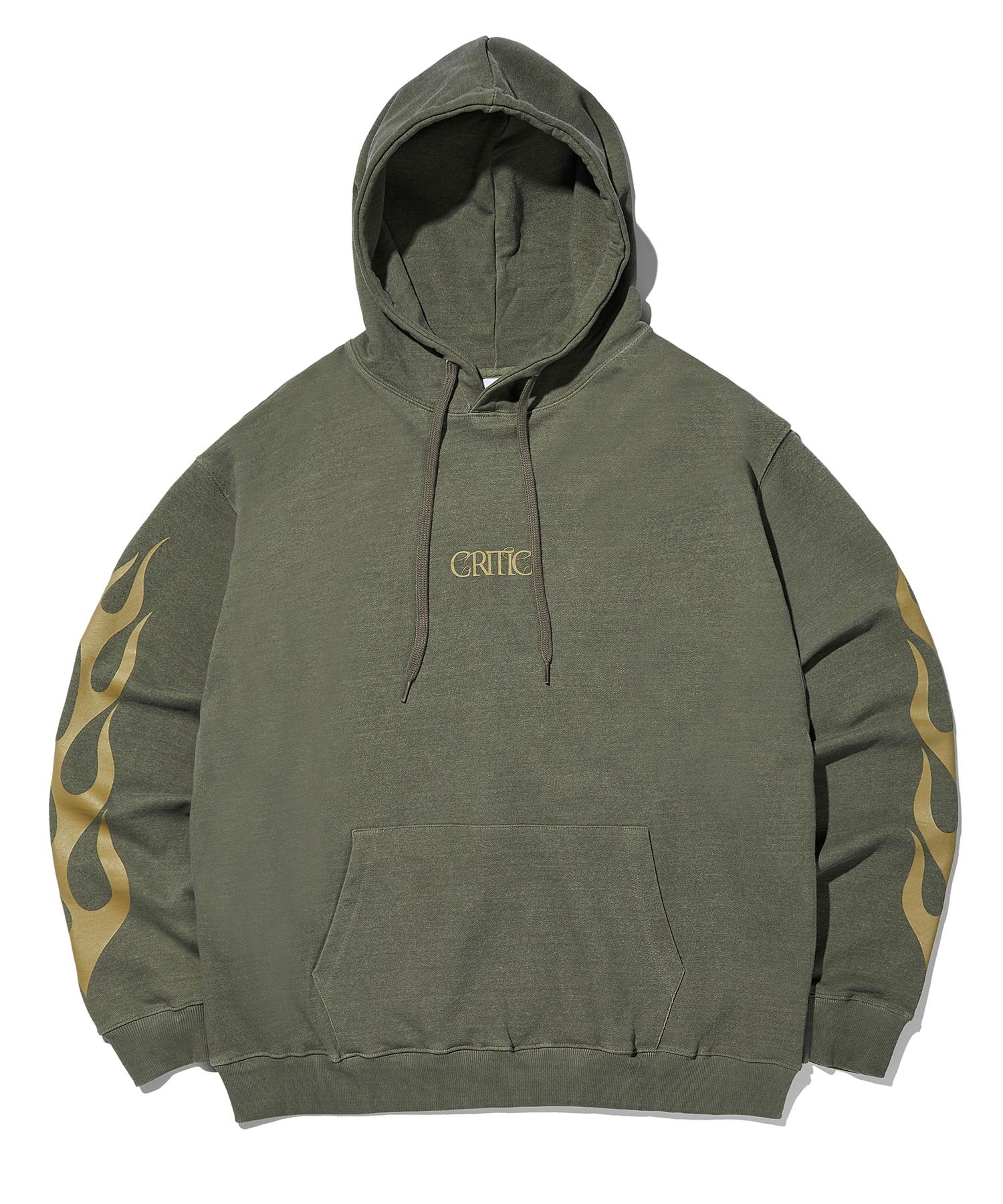 Critic Flame Logo Hoodie Khaki L/Free