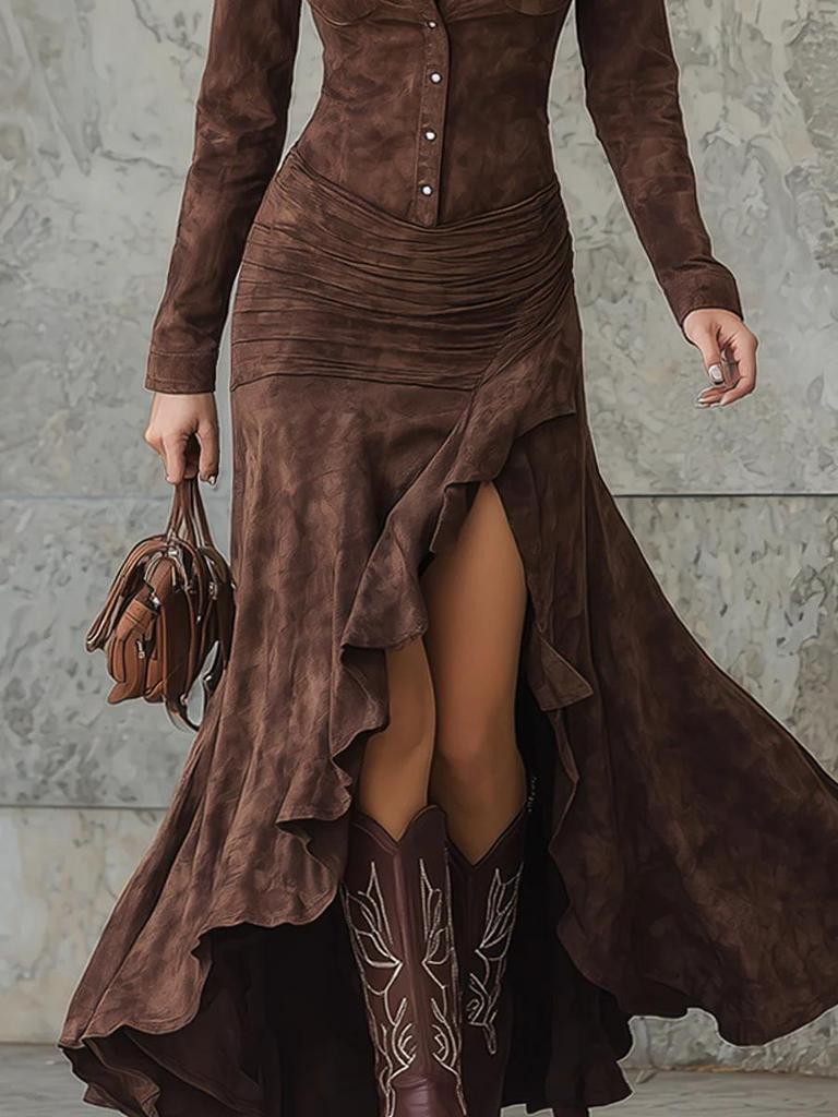 Jesenné/Zimné Dámske Plus Size Štíhle Zips Stojačik A-líniové Dlhé Šaty