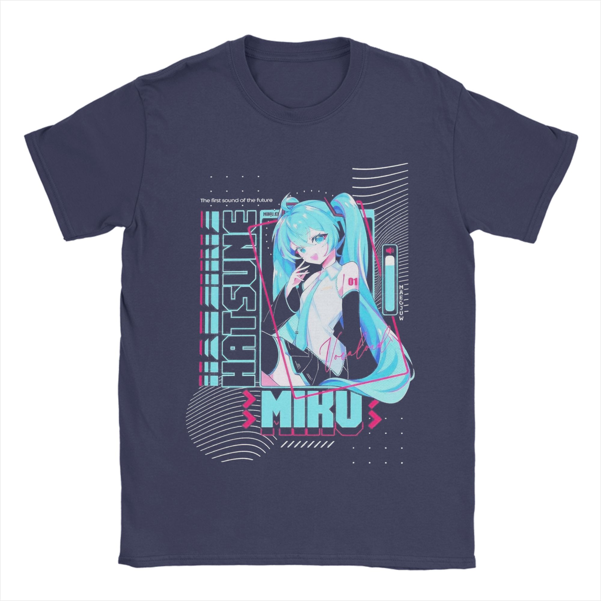 

Anime Hatsunes Mikus Music TShirts for Men Novelty Pure Cotton Tees Round Collar Short Sleeve T Shirts Plus Size Clothing 2XL