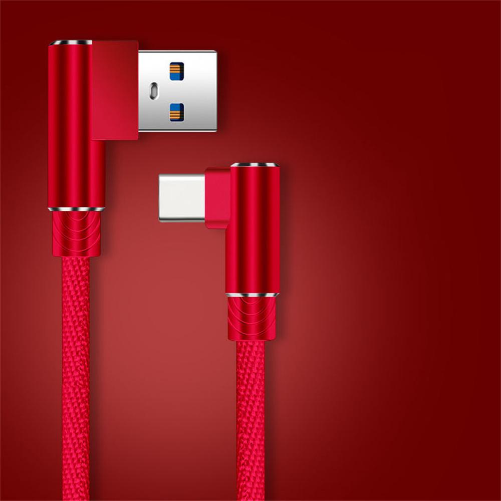 5A 40W USB C Cable 90 Degree Elbow Fast Charging Charger Data Cord High Speed Data Transfer Data Wire Type C Quick Charge Cable