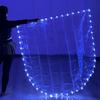 LED Light Up Worship Dance Flag with Extendable Poles Semi Circle Praise Church Banners for Adult and Girls Performances