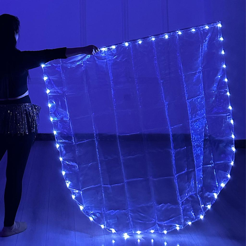 LED Light Up Worship Dance Flag with Extendable Poles Semi Circle Praise Church Banners for Adult and Girls Performances