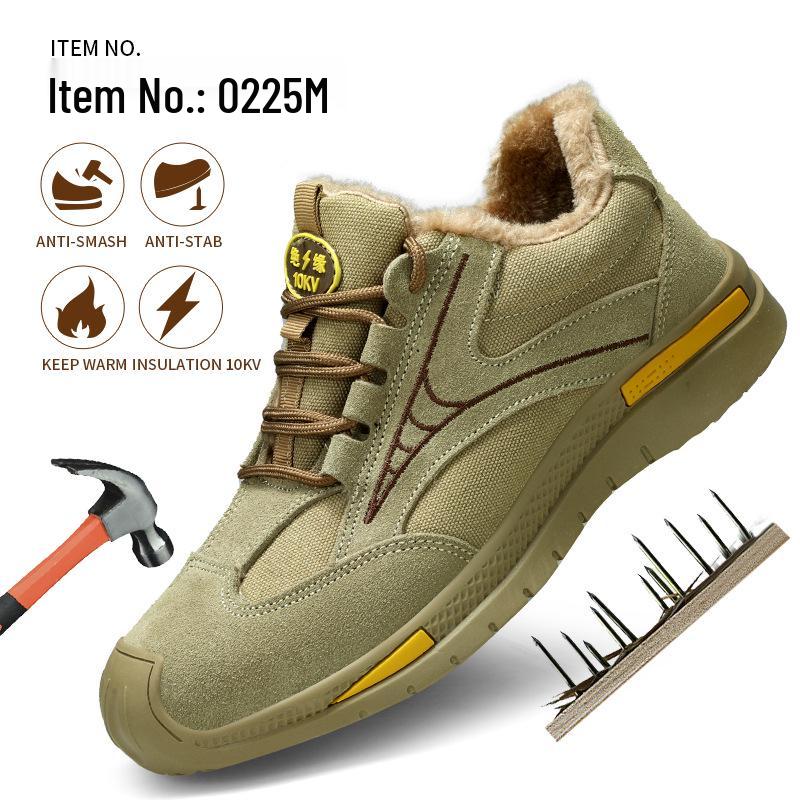 Insulated 10KV Electrician Shoes, Fleece-Lined, Wear-Resistant, Anti-Smash & Anti-Puncture Safety Shoes, Comfortable Protection for Men.