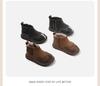 Autumn/Winter Martin Boots: Velvet-Enhanced Infant First Steps, Leather Short Boots for Boys & Girls