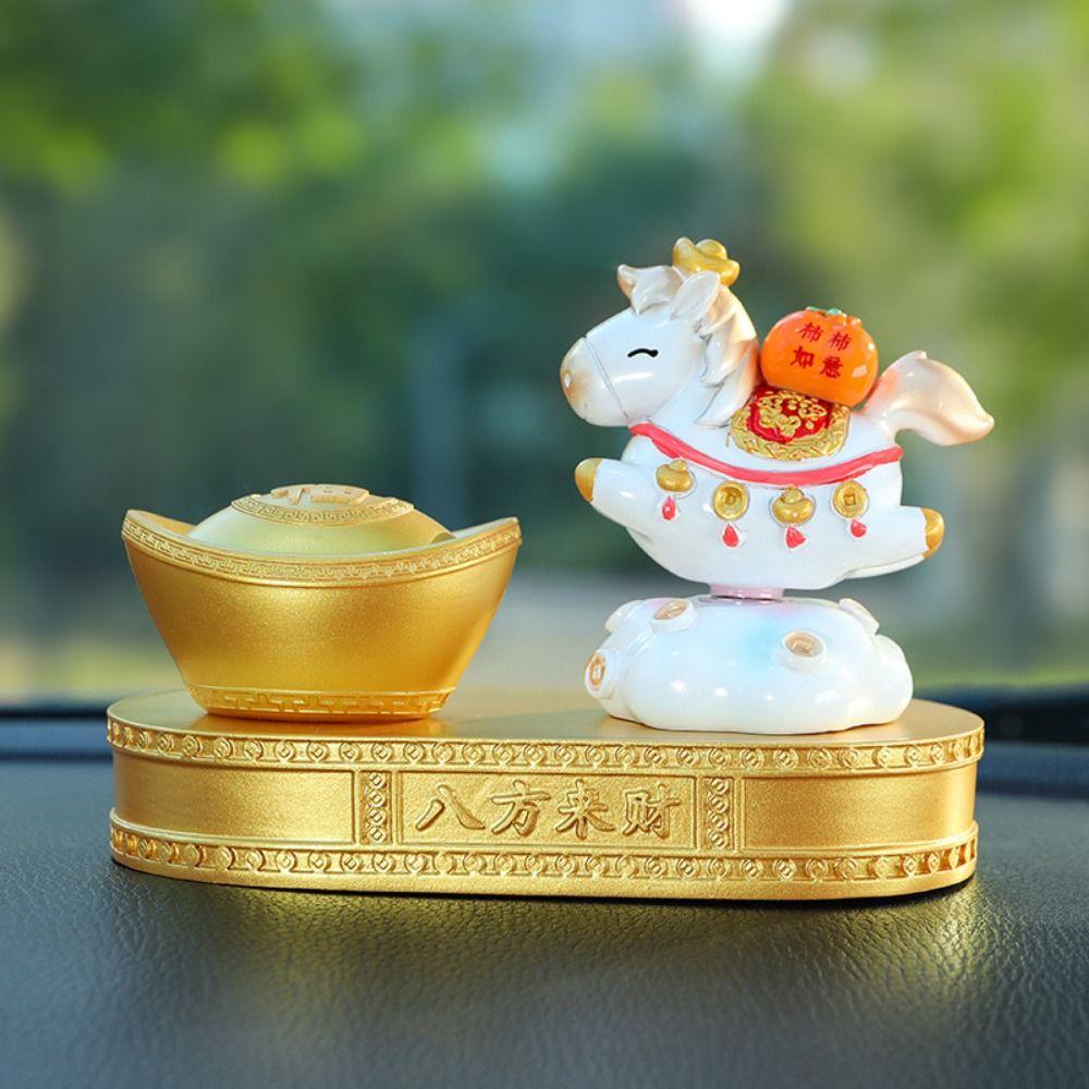 Creative Chinese New Year Horse Ornament Horse Shaped Good Luck Resin Cartoon Horse Statue Horse Mascot Year of The Horse