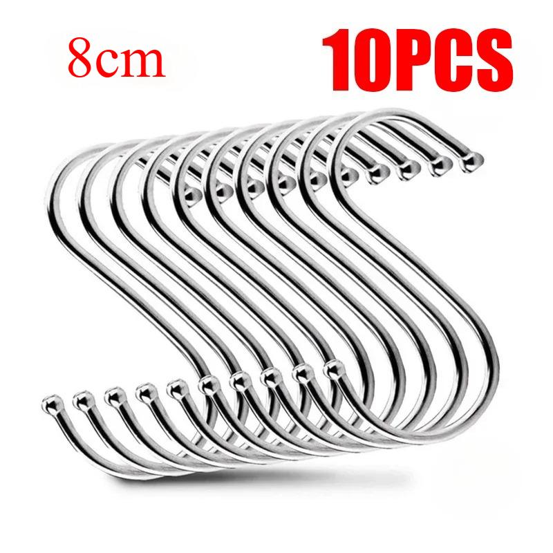 20/10 Stück S-Haken Edelstahl Kleidung Taschen Handtuch Pflanzen Hängeregal Multifunktion Küche Schlafzimmer Geländer S Hängehaken