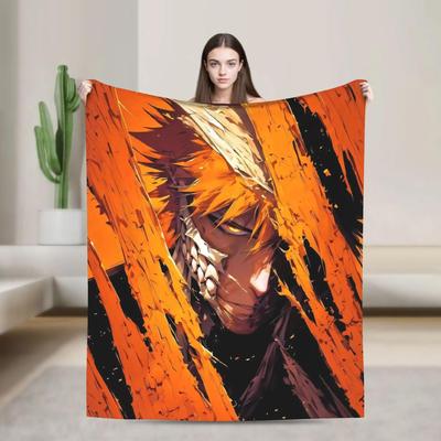 BLEACH Anime Ichigo Warm Soft Blanket  Plush Throw for Bed Sofa Picnic  Graphic Flannel Bedspread Home Decor