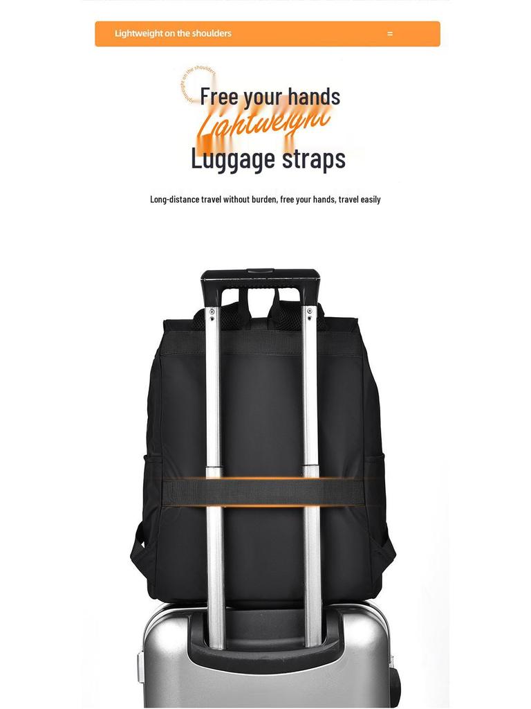 Men's Cross-Border High-Capacity Multifunctional Backpack, Attachable To Suitcase