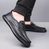 Summer Autumn Men's Hallow Loafers Solid Color Fashion Casual Leather Shoes Male Breathable Driving Shoes