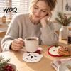 Handmade Cup Mat Christmas Bear Fruit Crochet Coaster Kit DIY Crocheting Beginner Friendly Set with Accessory Knitting Round Mug for Table