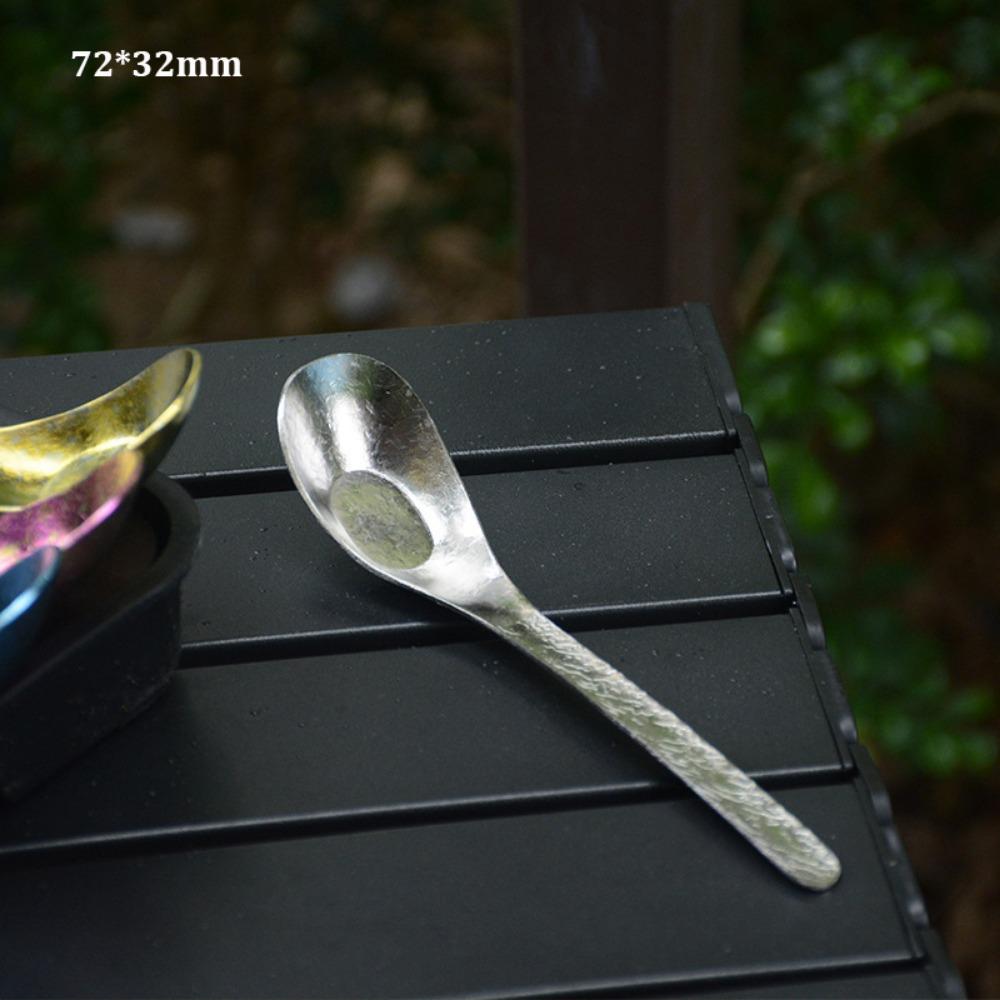 Portable Outdoor Camping Tableware Flower Crystal Stirring Convenient Environmental Titanium Spoon Light Luxury