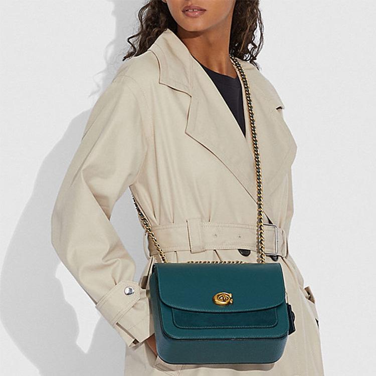 Coach Madison 23 Flap Chain Leather Crossbody Shoulder Bag Women Bags Dark-Green C0799-B4FOR