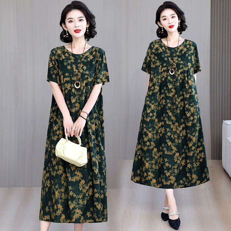 

Материнская одежда для сна среднего возраста, свободная ночная рубашка большого размера, женская ночная одежда, летняя хлопковая ночная рубашка с принтом для дома, женская ночная рубашка M