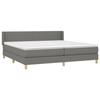 3130138 vidaXL Lit à sommier tapissier avec matelas Gris foncé 200x200cm Tissu