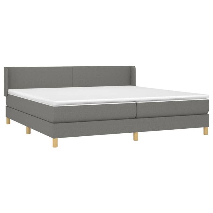 3130138 vidaXL Divan Bed with Mattress Dark Grey 200x200cm Fabric