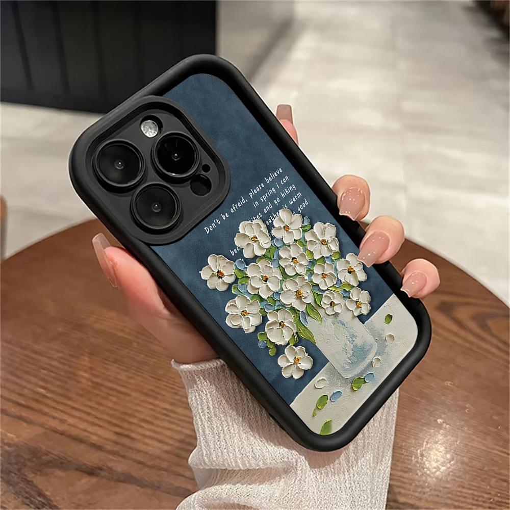 Fashionable and Colorful Bouquet Phone Case iPhone 15 Pro Max 11 12 13 16 14 Plus Silicone Shockproof Case Lens Protector Shell