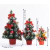 PVC Mini Artificial Christmas Tree Red Artificial Pine Tree  Hotel Cafe Table