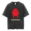 Radiohead OK Computer Vintage Washed TShirt British Rock Band Unisex Hip Hop Streetwear Pure Cotton Fashion Casual Short Sleeve