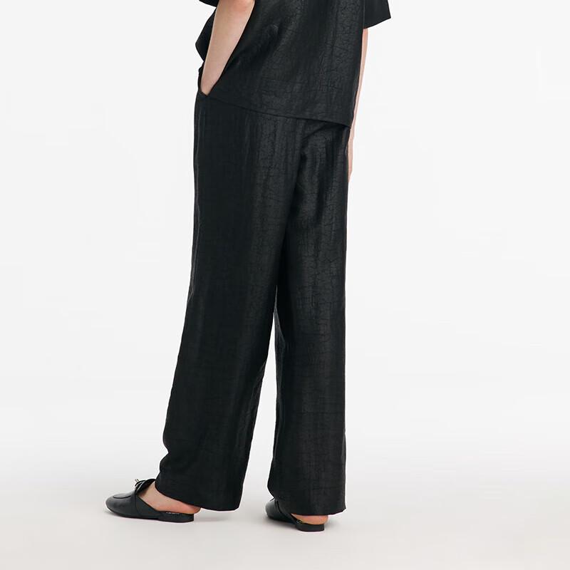 GOELIA Premium Turtle Pattern Xiangyun Silk Straight-Leg Trousers