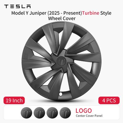 AABLU1 4PCS 19inch Wheel Cap for Model Y Juniper 2025-2026 Turbine Car Performance Cap Automobile Wheel Cap Design for Hubcaps