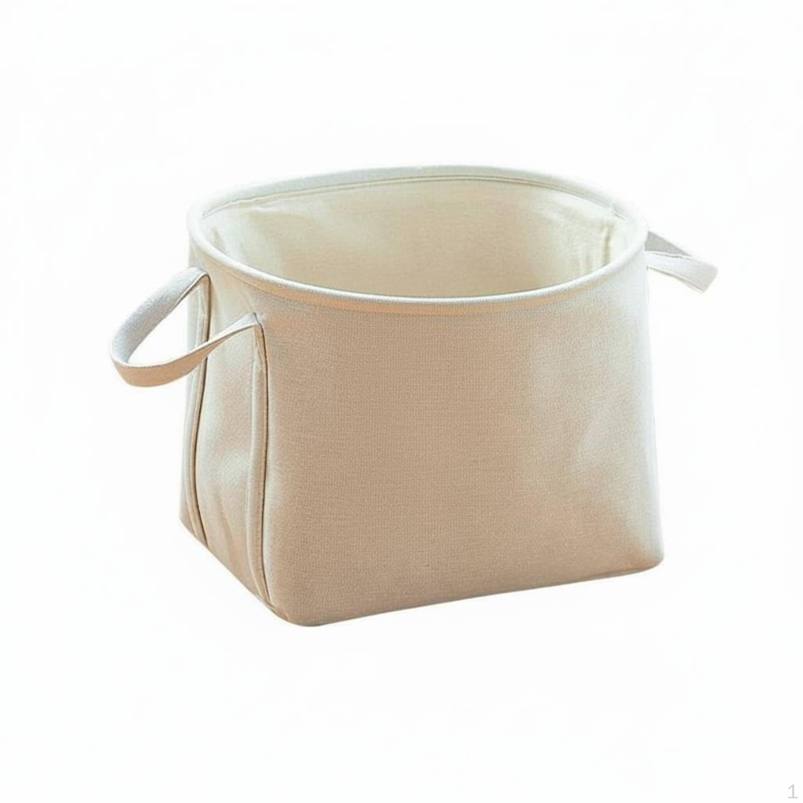 Linen Clothes Storage Basket Versatile Foldable Laundry Textile Bin for