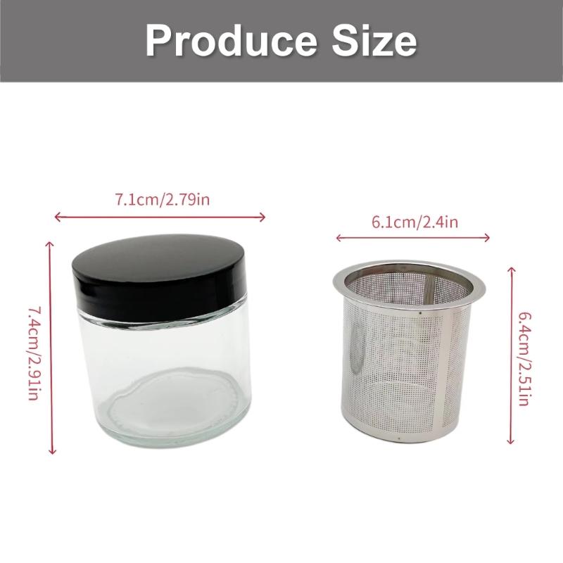 Compact Jewelry Cleaning Jar With Metal Sieve For Beads Earrings Gemstones Safe Glass Container Metal Sieve for Beads
