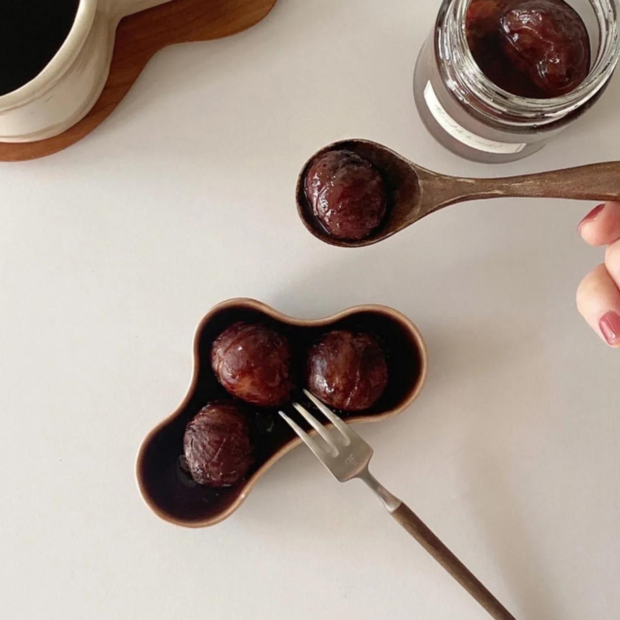 Irregular Hand-kneaded Ceramic Dipping Flower Dish Colorful Glaze Lovely Japanese Hot Pot Dipping Flower Dish