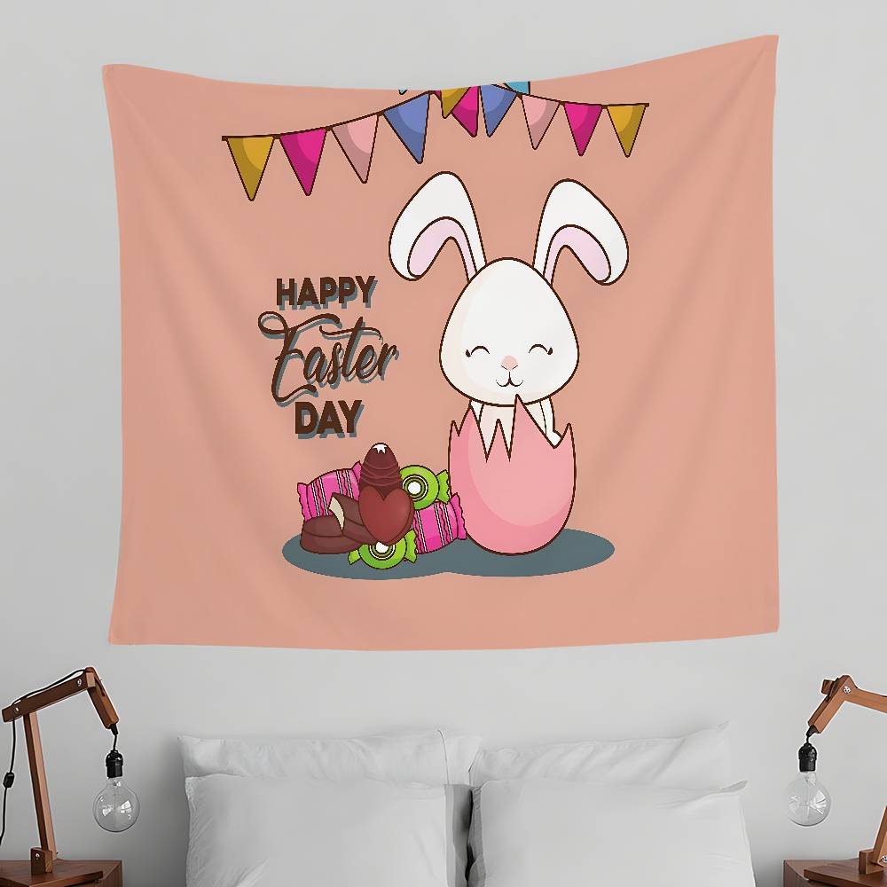 Easter Bunny Tapestry Wall Hanging Tapestry Art Deco Blanket Curtain Hanging At Home Bedroom Living Room Decor