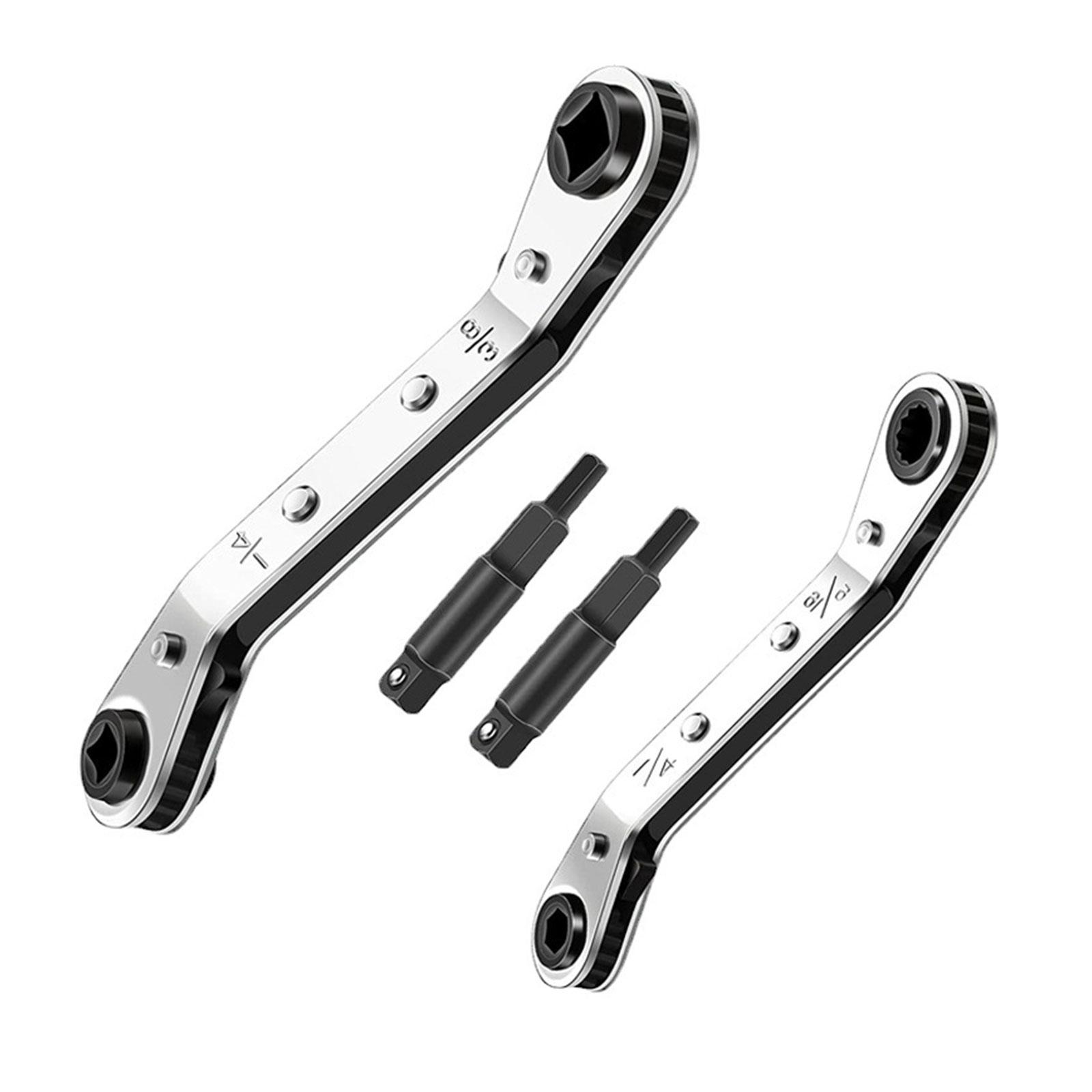 

Service Wrench Refrigeration Wrench With 2Pcs Hex Bit Adapter For Air Conditioning Refrigeration Tool Equipment Repair