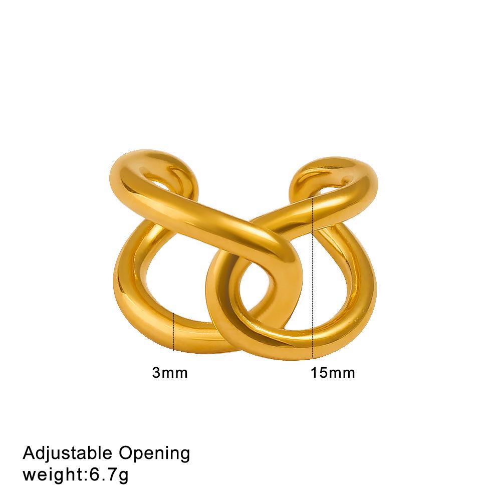 Elegant 18K Gold Plated Titanium Steel Open Ring - Versatile, Trendy, and Stylish Hollow Design
