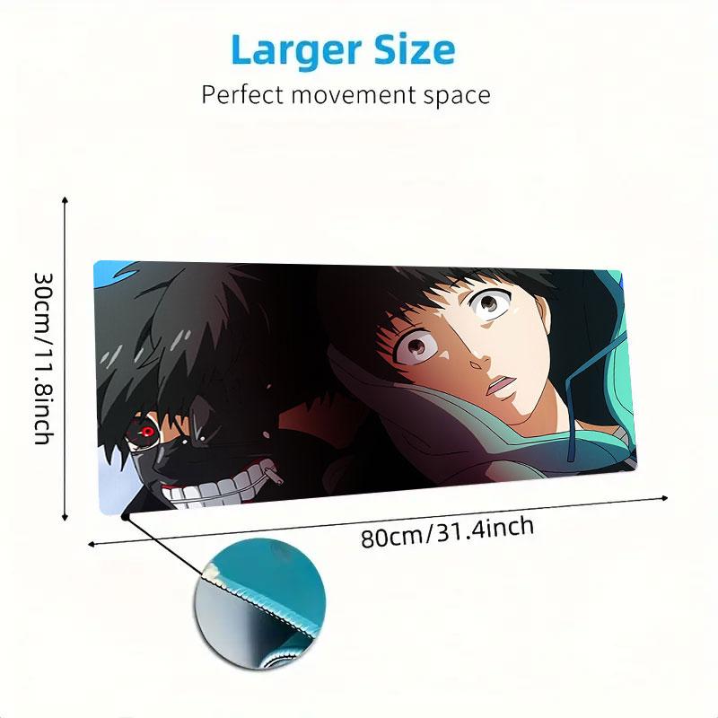 Tokyo Ghoul Mouse Pad, Large Gaming Desk Mat, Non-slip XXL Mousepad for Laptop & Tablet, Mini PC Playmat with Stitched Edges