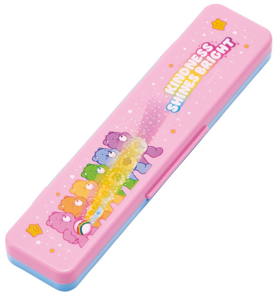 Skater Chopsticks and Spoon Set for Adults (18cm, Quiet, Made in Japan) - Care Bears Sparkle CCS3SA-A