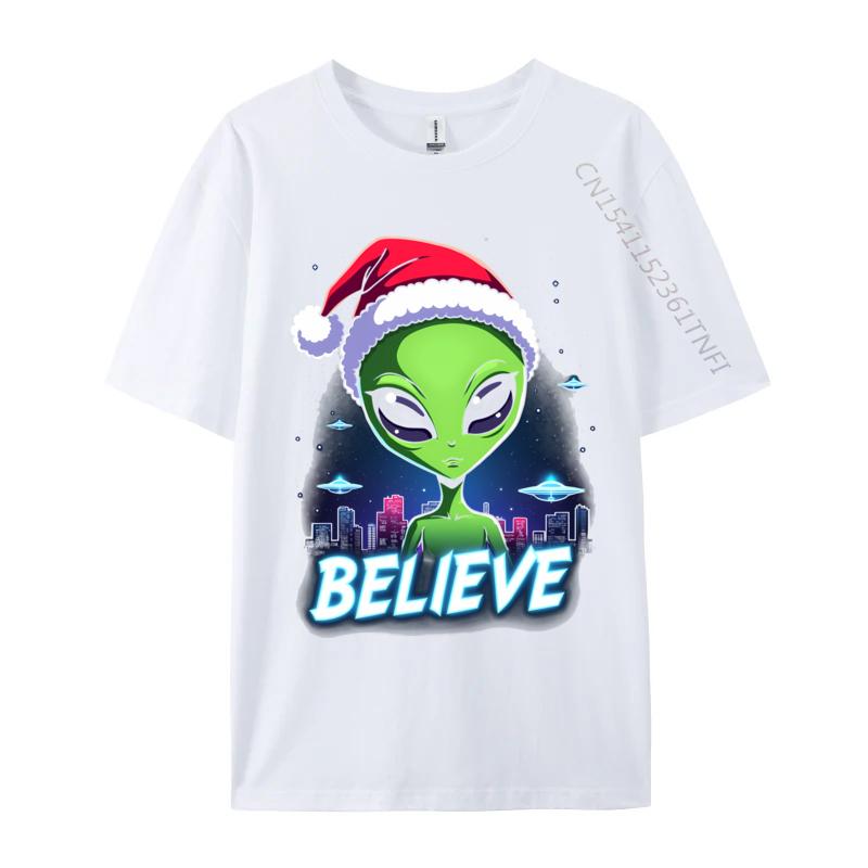 I Want To Believe Aliens Ufo Area 51 Roswell Alien Christmas 4 Print Men 2024 New Custom Tops Shirt Camisa Pure Cotton T Shirt