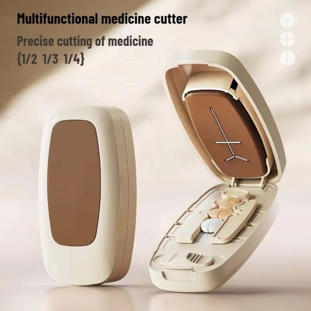 Dust-proof Medicine Cutter Portable Pill Divider Sliding Adjust Pill Cutter Box  Outdoor