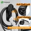 EVqiaoyi Lockable Type 1 EV Charger Holder Wall Mount J1772 Charging Nozzle Bracket Charging Cable Hook with Anti-Theft Lock