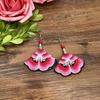 Hand-embroidered retro fabric earrings, flower fringed versatile femininity, stage performance, earrings, earrings.