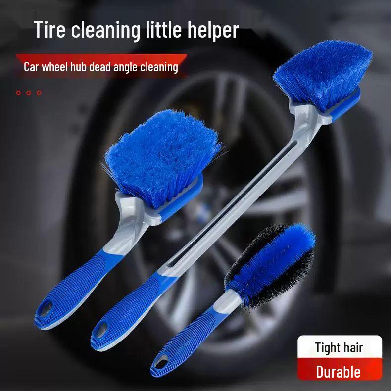 Blue Long Handle Non-Slip Car Wash Brush - Enlarged and Soft for Tires and Wheels