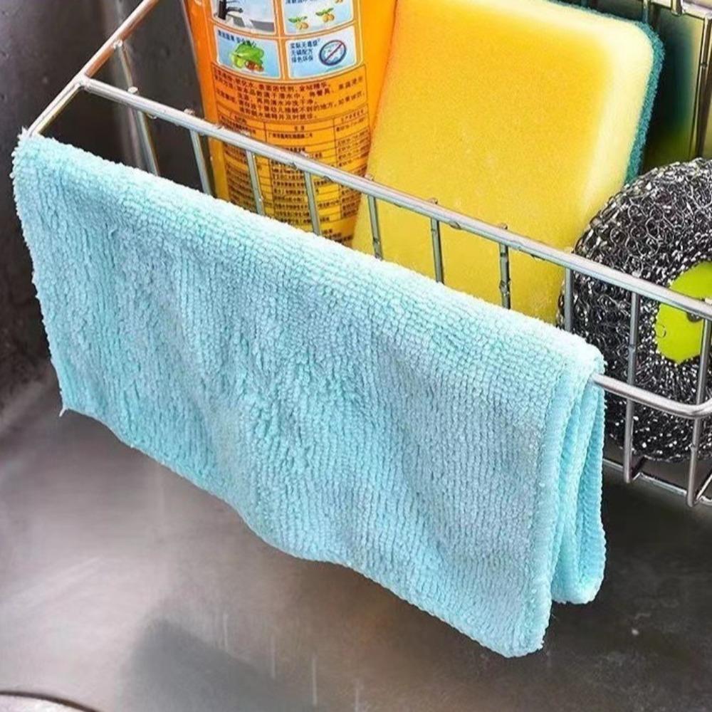 304 Stainless Steel Sink Drain Basket with Hanger Sink Drainer Rack Brush Organizer