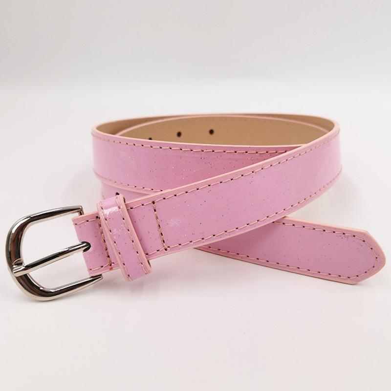 New Candy Color Girls Belt Cute Sweet Lacquered PU Dress Decorative Belt